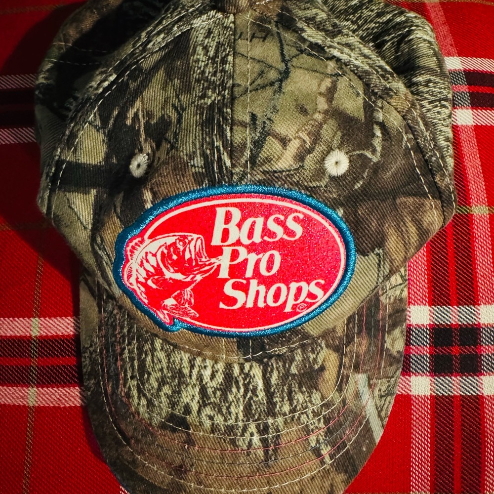 Bass Pro Shops Red and Blue Camo Cap
